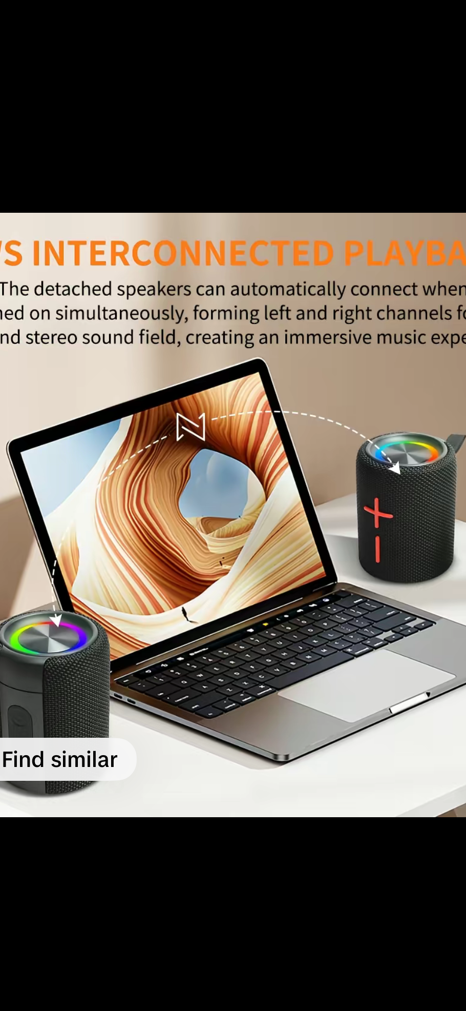 S11M Detachable Wireless Speaker 3D Stereo Bass Portable Speaker IPX6 Waterproof with TWS Boombox Colorful Lights Dual Speaker