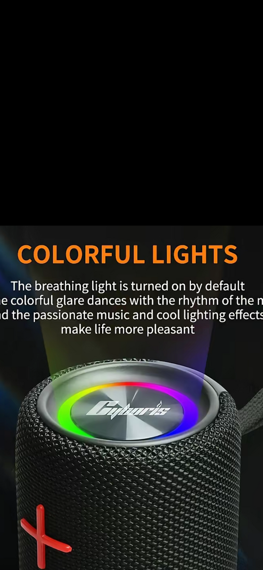 S11M Detachable Wireless Speaker 3D Stereo Bass Portable Speaker IPX6 Waterproof with TWS Boombox Colorful Lights Dual Speaker